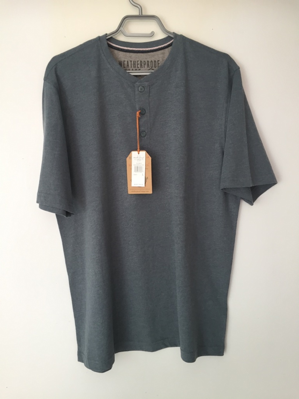 Men's Henley by WeatherproofVintage, new
